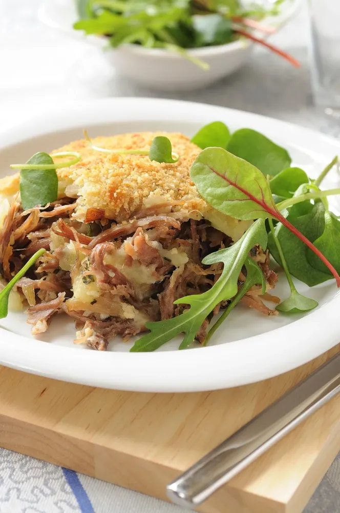 Parmentier de confit de canard au curry